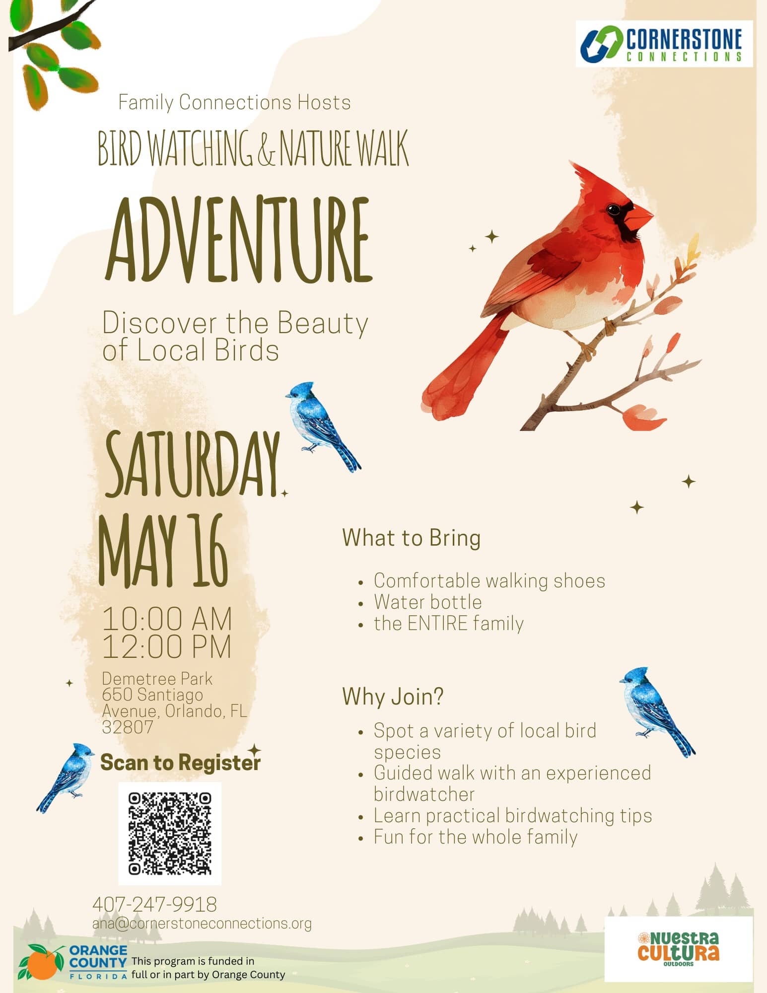 May 16th Family Connections Bird Walk Event