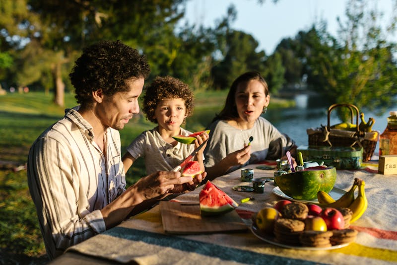 Family outdoor dinner